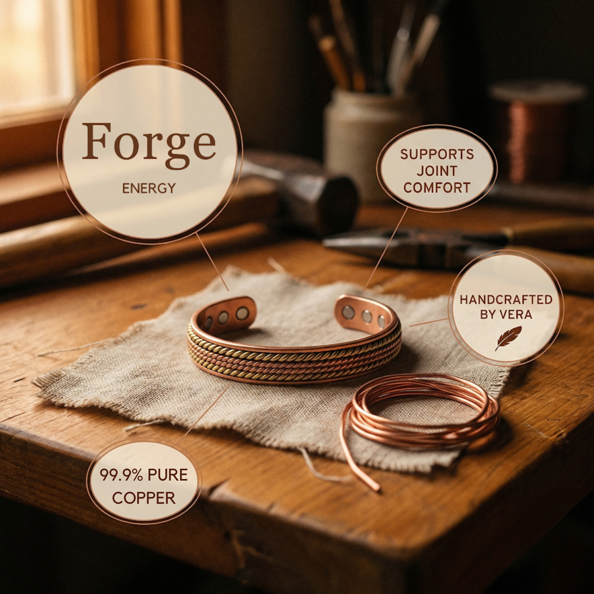 Hazel's Forge Copper Bracelet