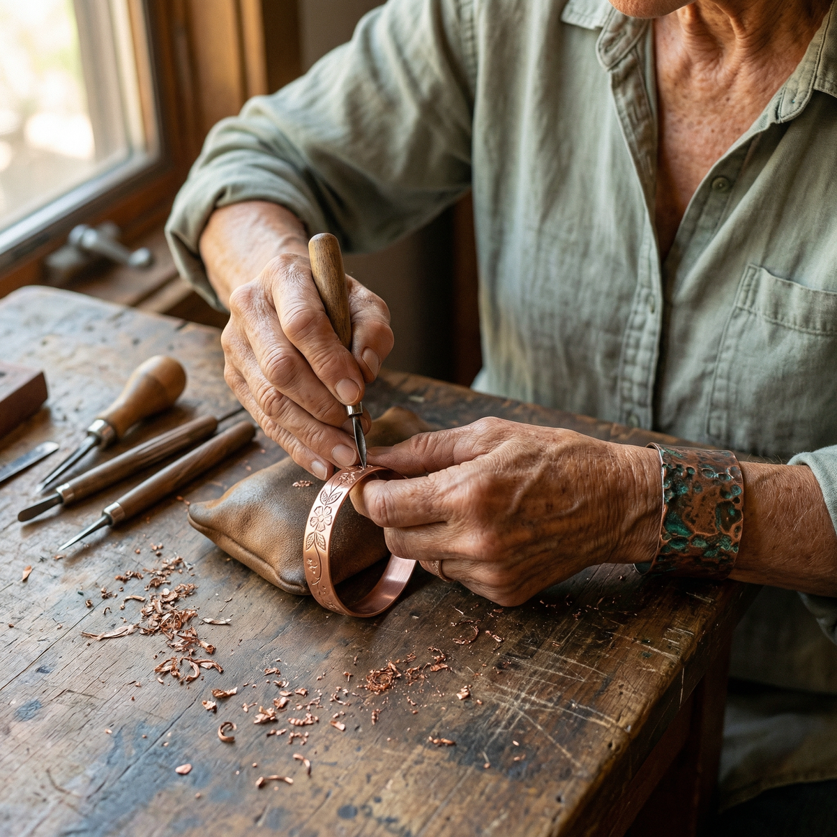 Hazel's Bloom Copper Bracelet