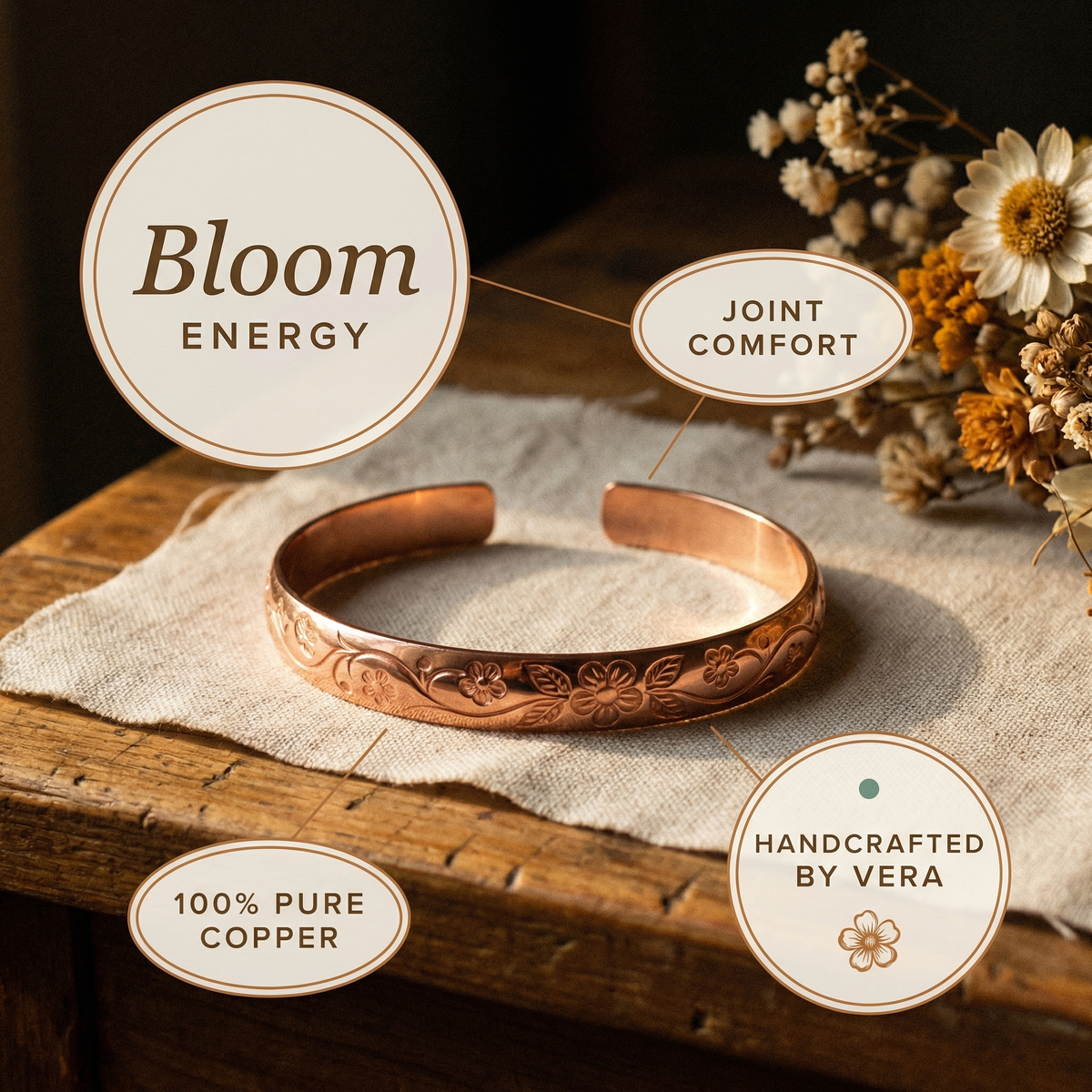 Hazel's Bloom Copper Bracelet