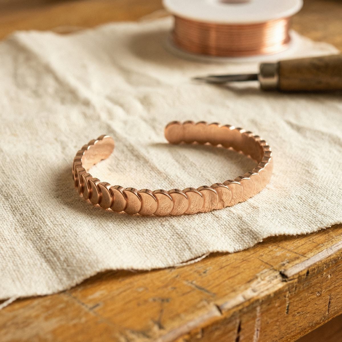 Hazel's Tide Copper Bracelet