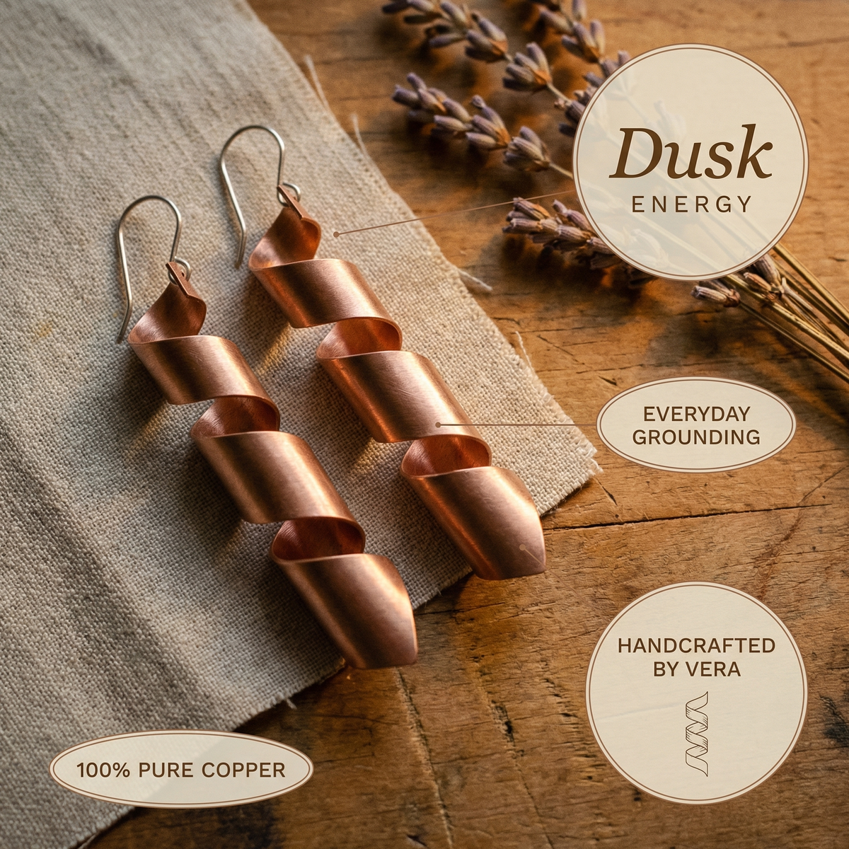 Hazel's Dusk Copper Earrings