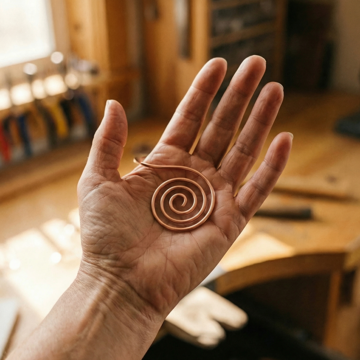 Hazel's Flow Copper Hand Spiral