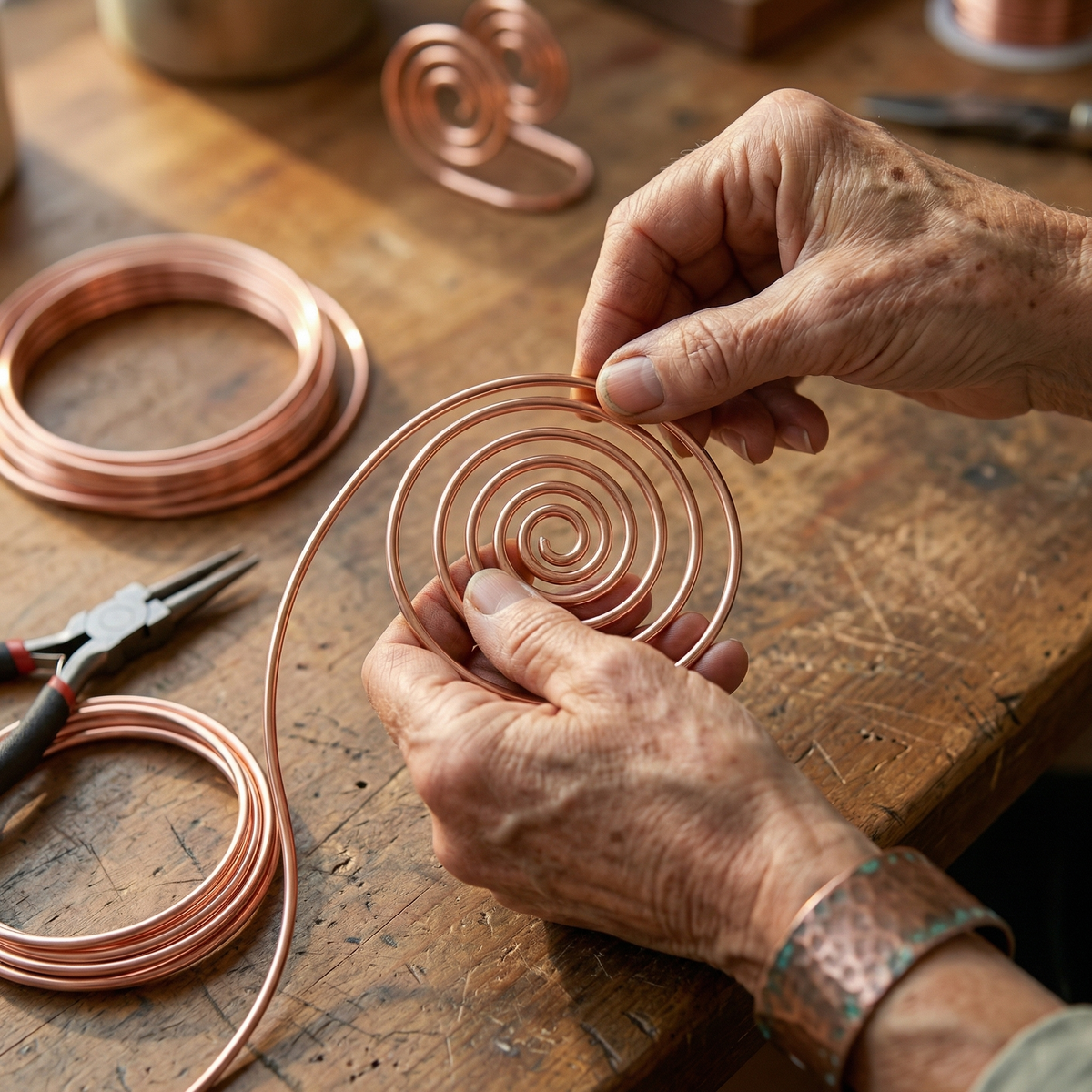 Hazel's Flow Copper Hand Spiral