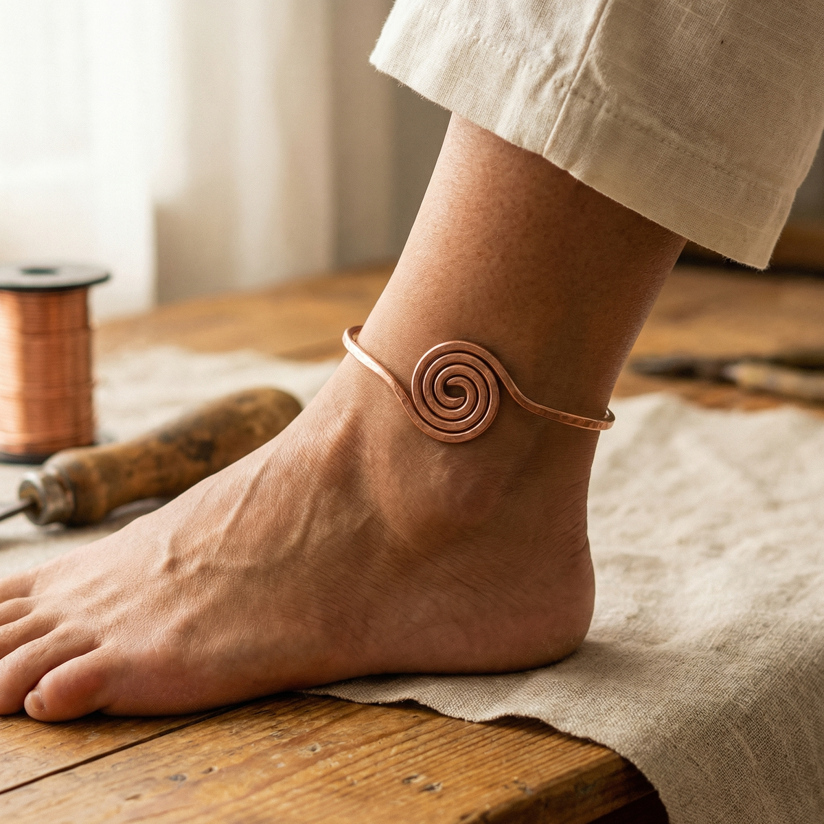 Hazel's Coil Copper Anklet