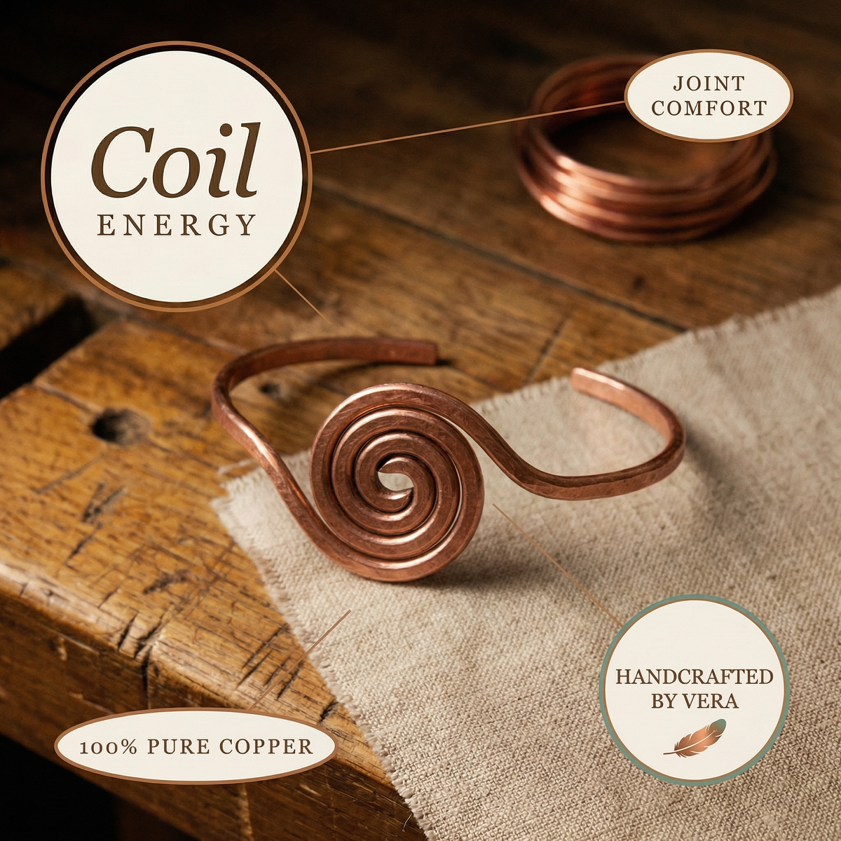 Hazel's Coil Copper Anklet