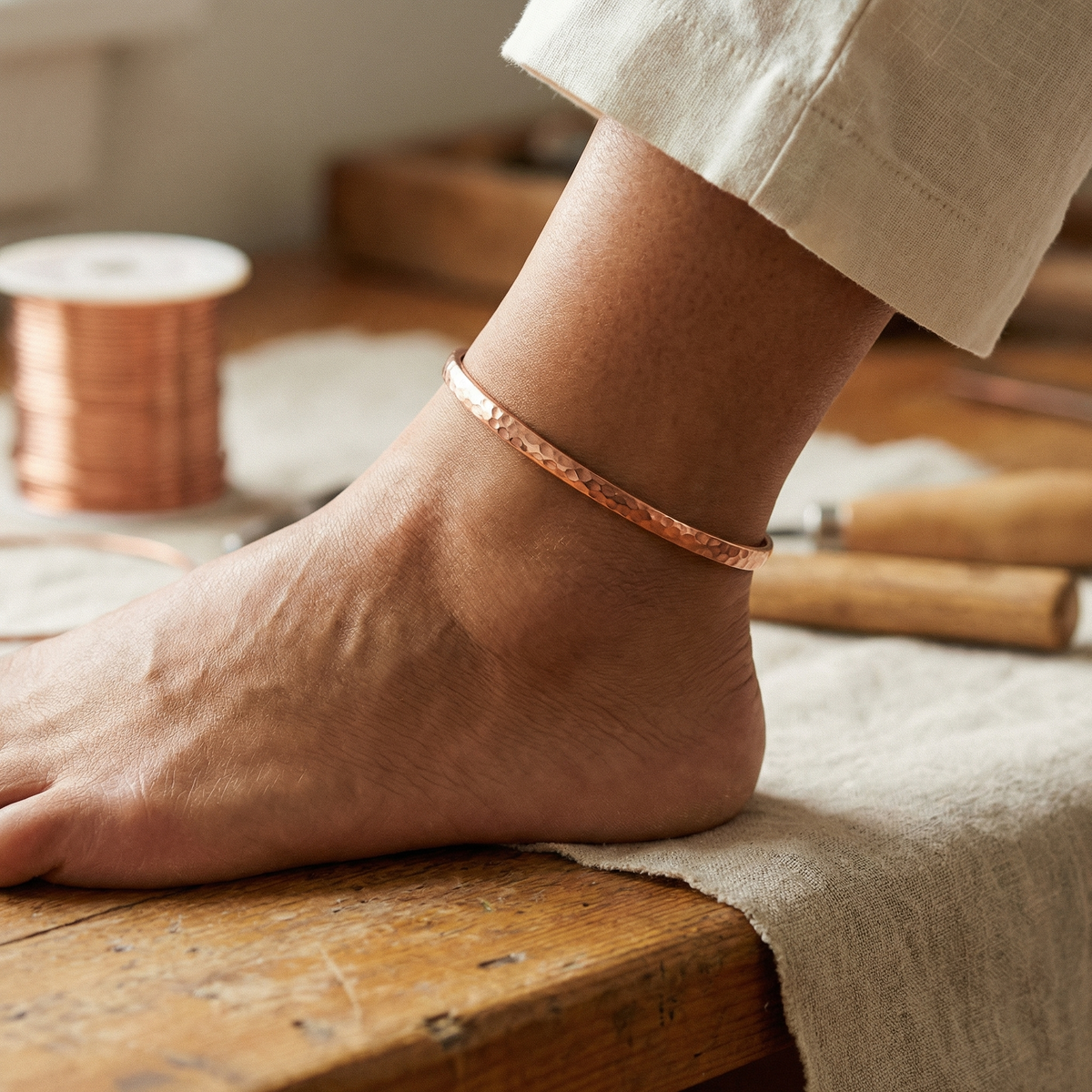 Hazel's Sand Copper Anklet