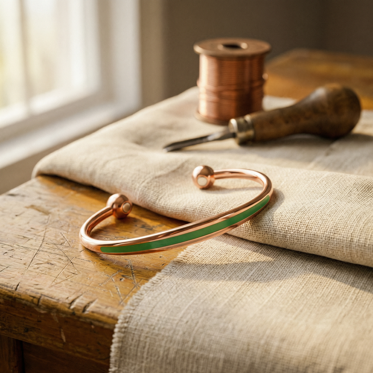 Hazel's Jade Copper Bracelet