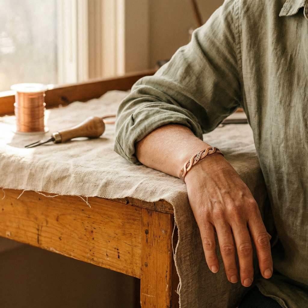 Hazel's Seam Copper Bracelet