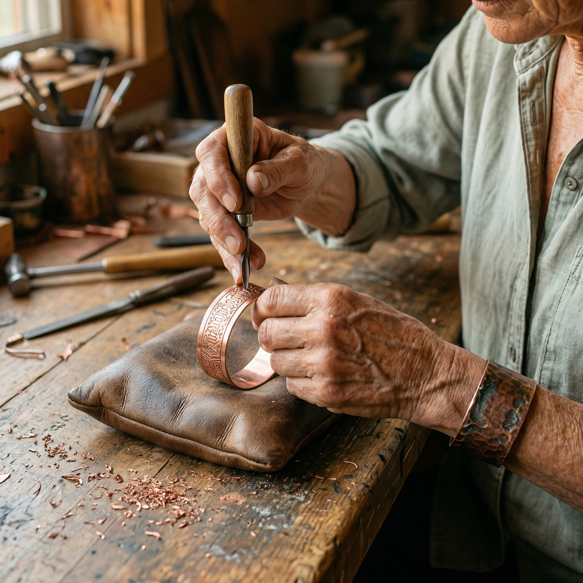 Hazel's Drift Copper Bracelet