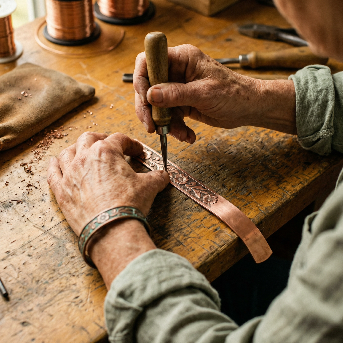 Hazel's Vine Copper Bracelet