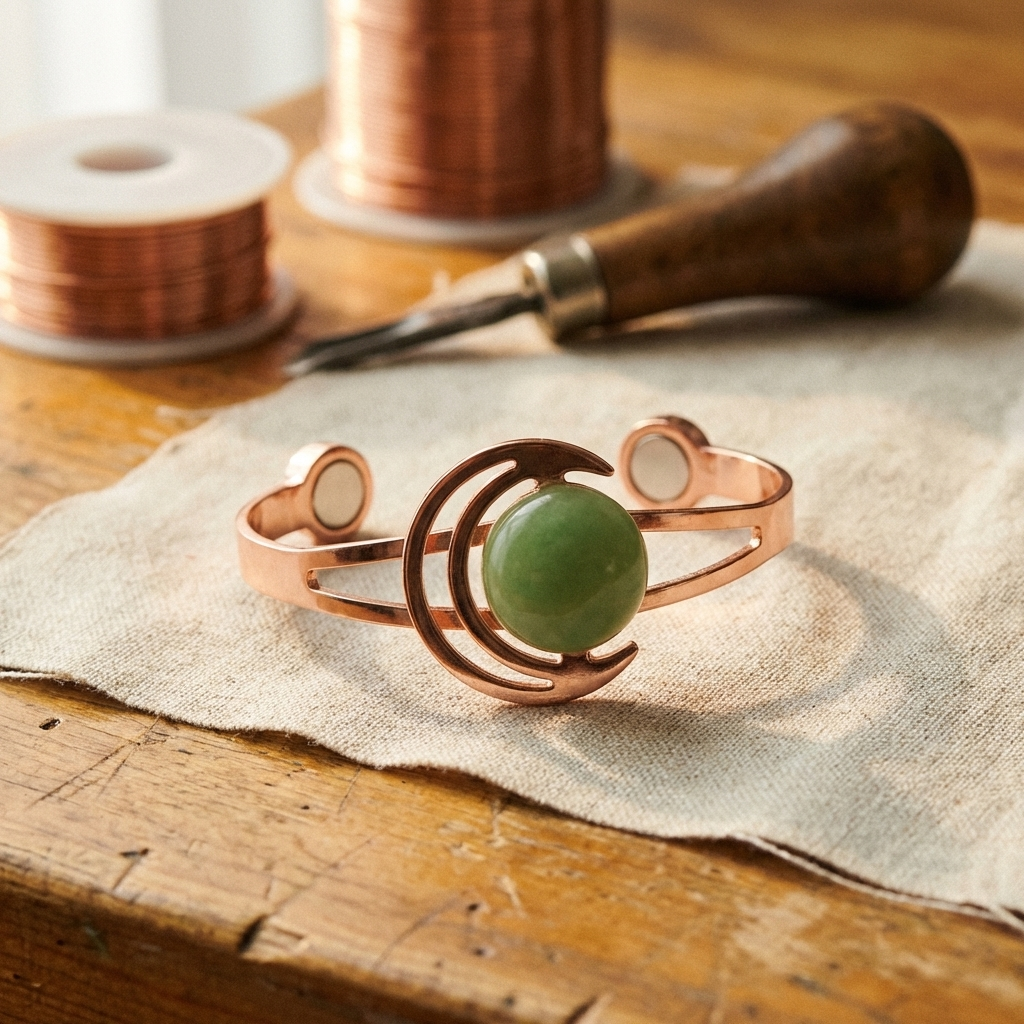 Hazel's Sphere Green Copper Bracelet