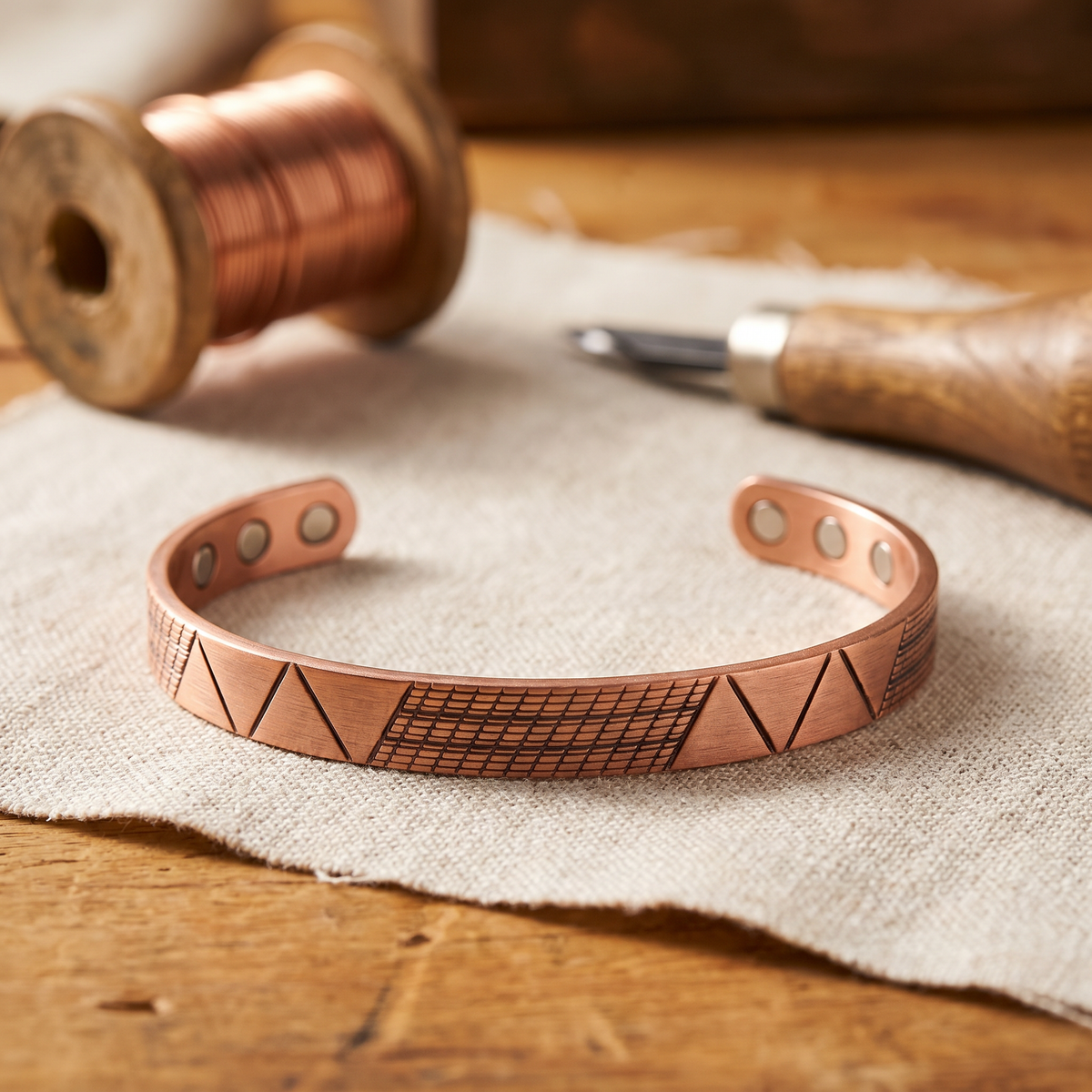Hazel's Crest Copper Bracelet