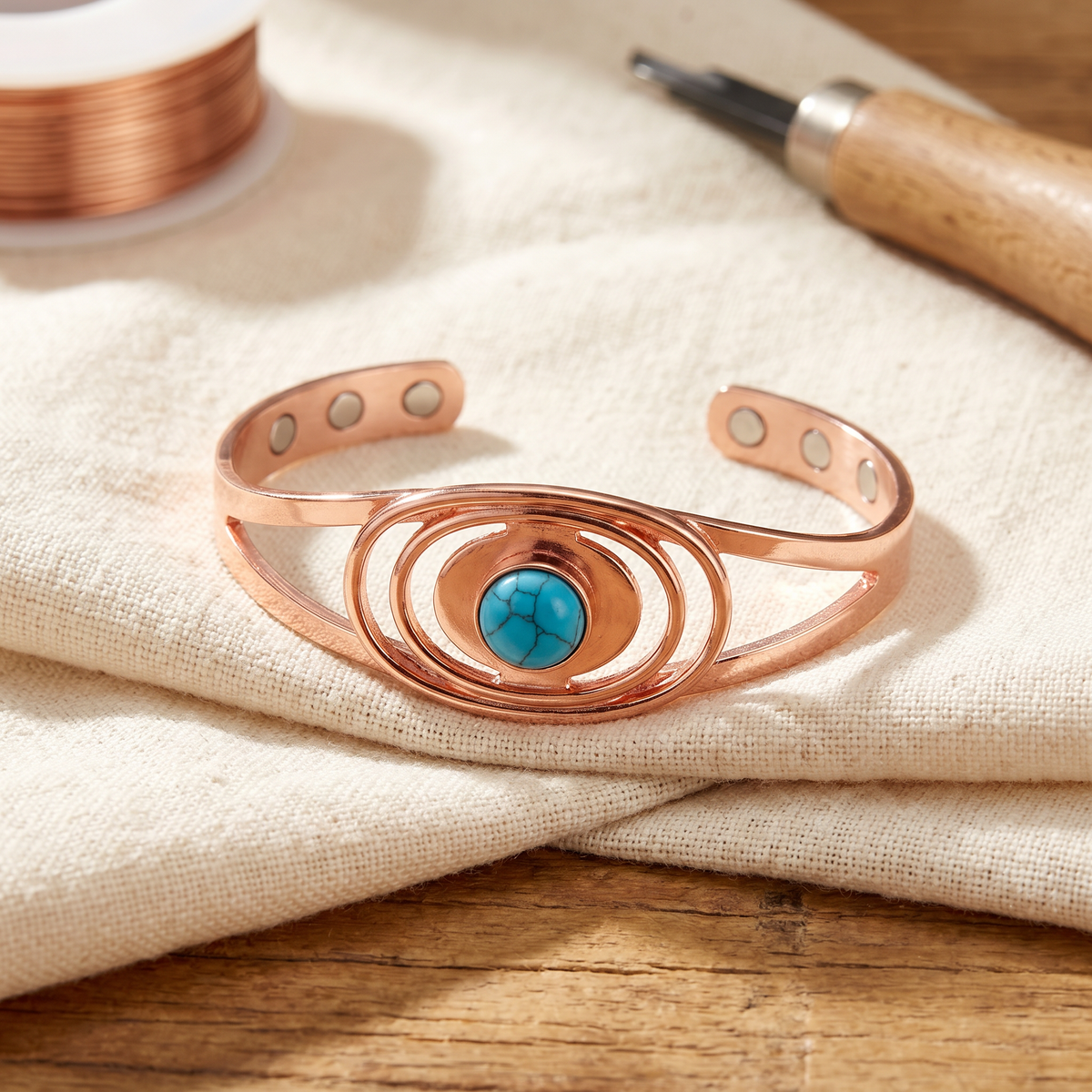 Hazel's Sedge Copper Bracelet