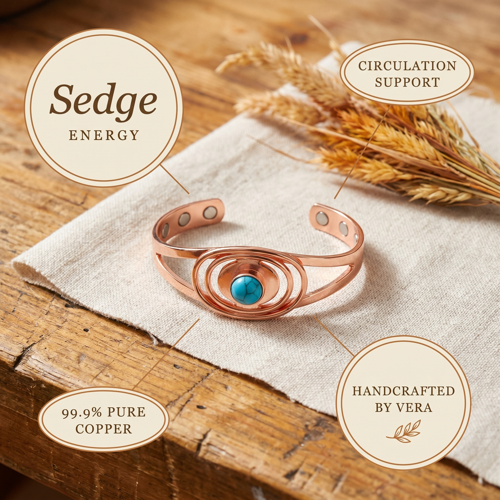 Hazel's Sedge Copper Bracelet