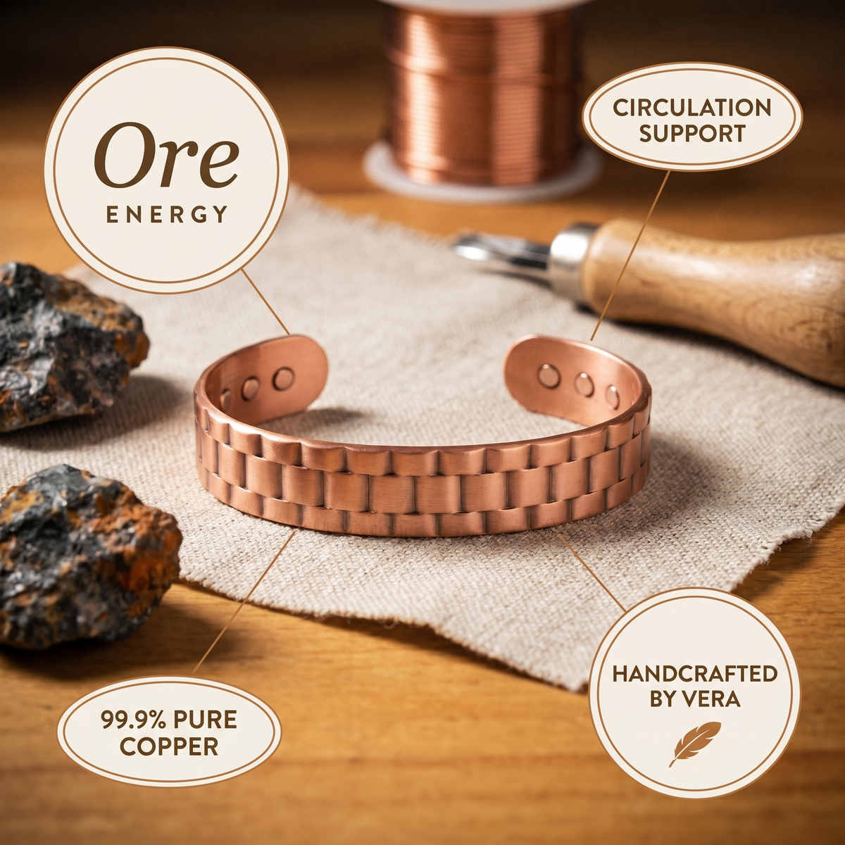 Hazel's Ore Men's Copper Bracelet