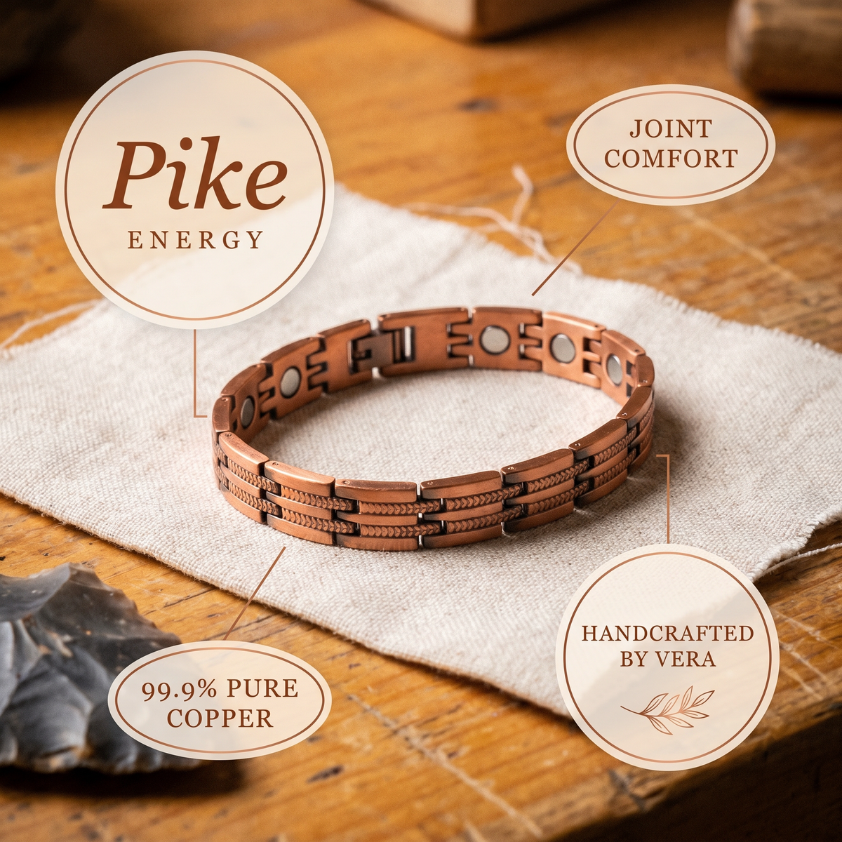 Hazel's Pike Men's Copper Bracelet