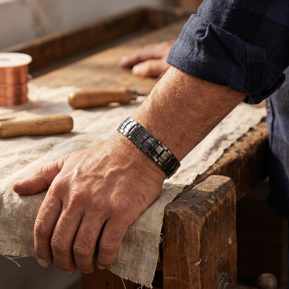 Hazel's Ochre Men's Copper Bracelet