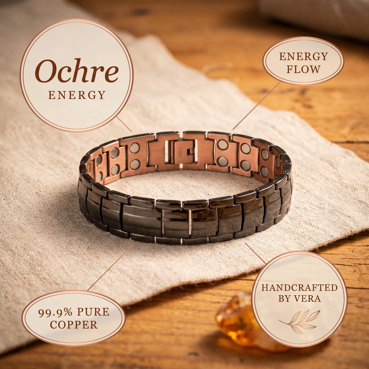 Hazel's Ochre Men's Copper Bracelet