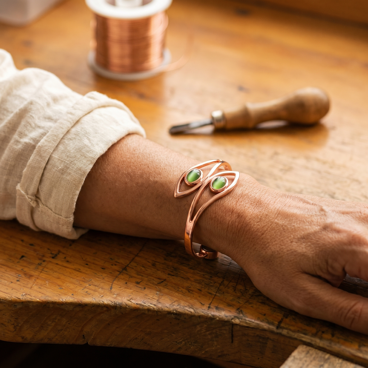 Hazel's Opal Copper Bracelet