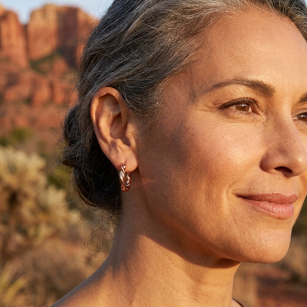 Hazel's Wren Copper Hoop Earrings