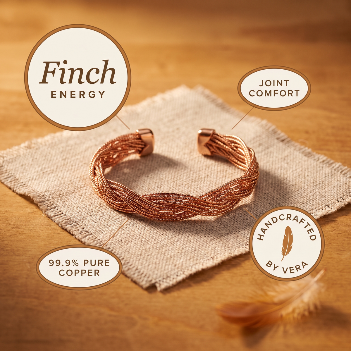Hazel's Finch Copper Bracelet