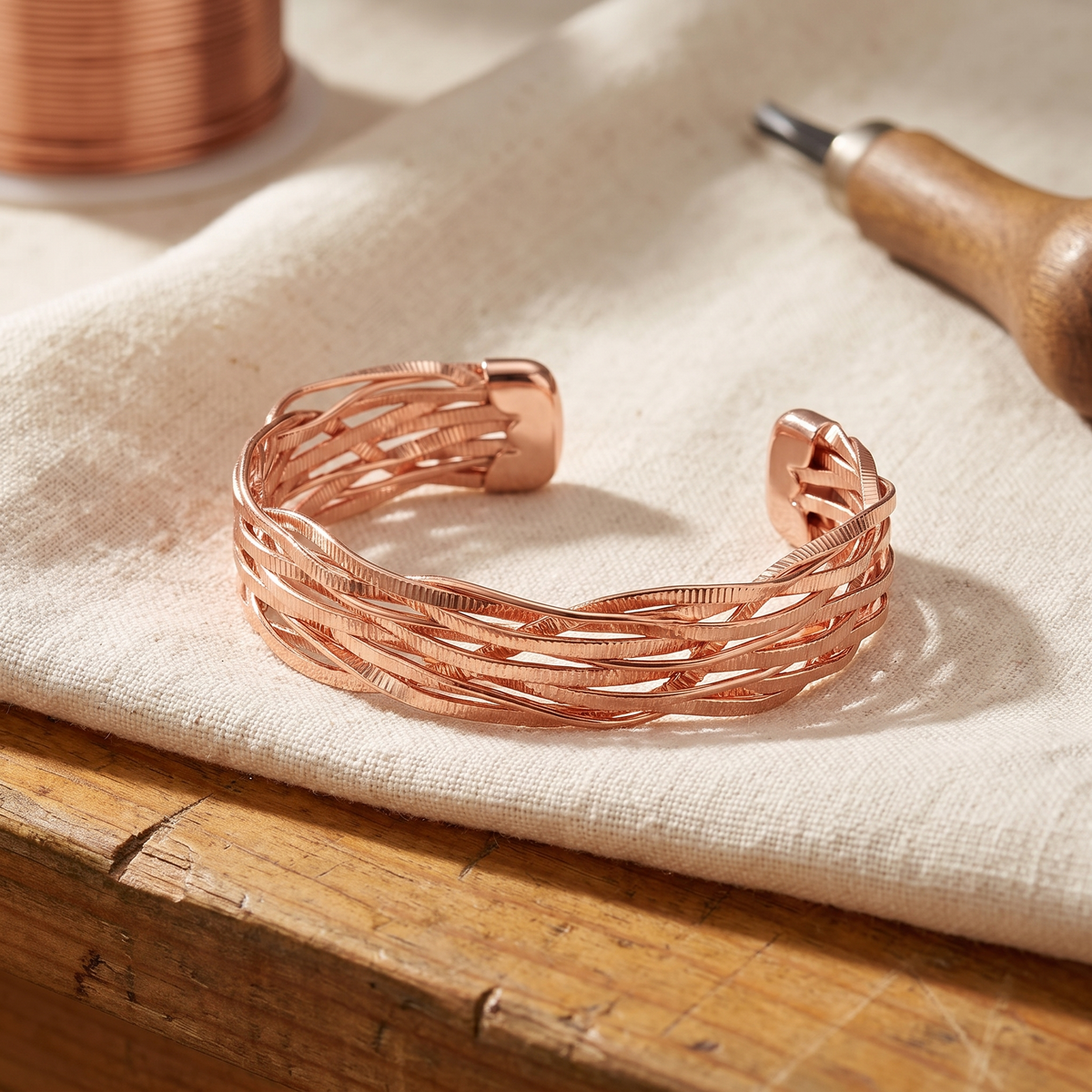 Hazel's Wisp Copper Bracelet