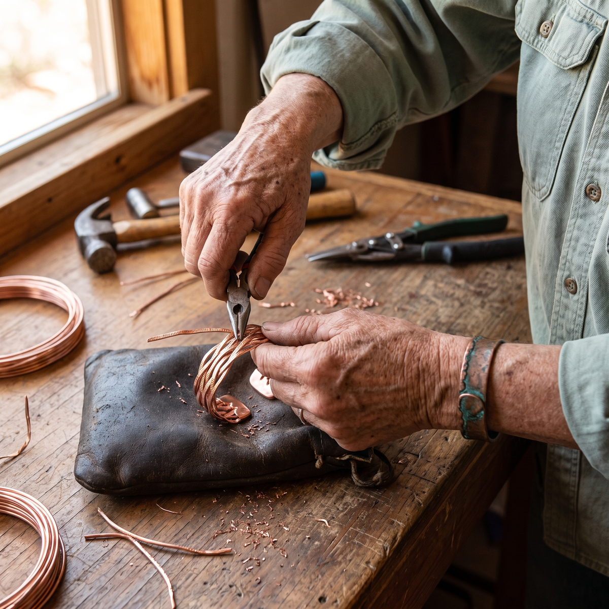 Hazel's Wisp Copper Bracelet