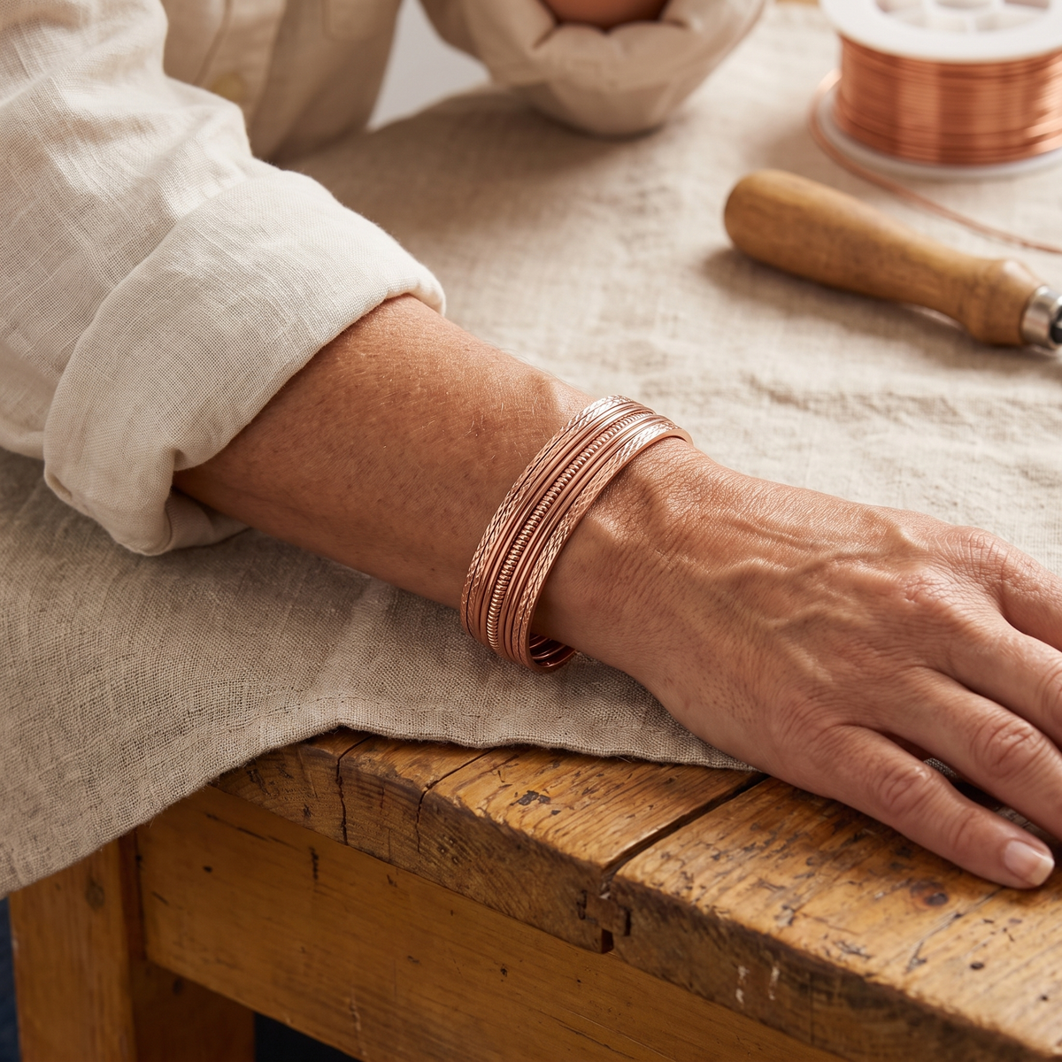 Hazel's Bracken Copper Bracelet