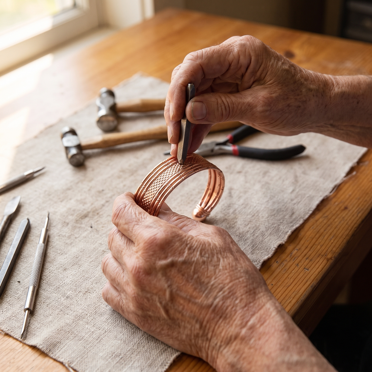 Hazel's Bracken Copper Bracelet
