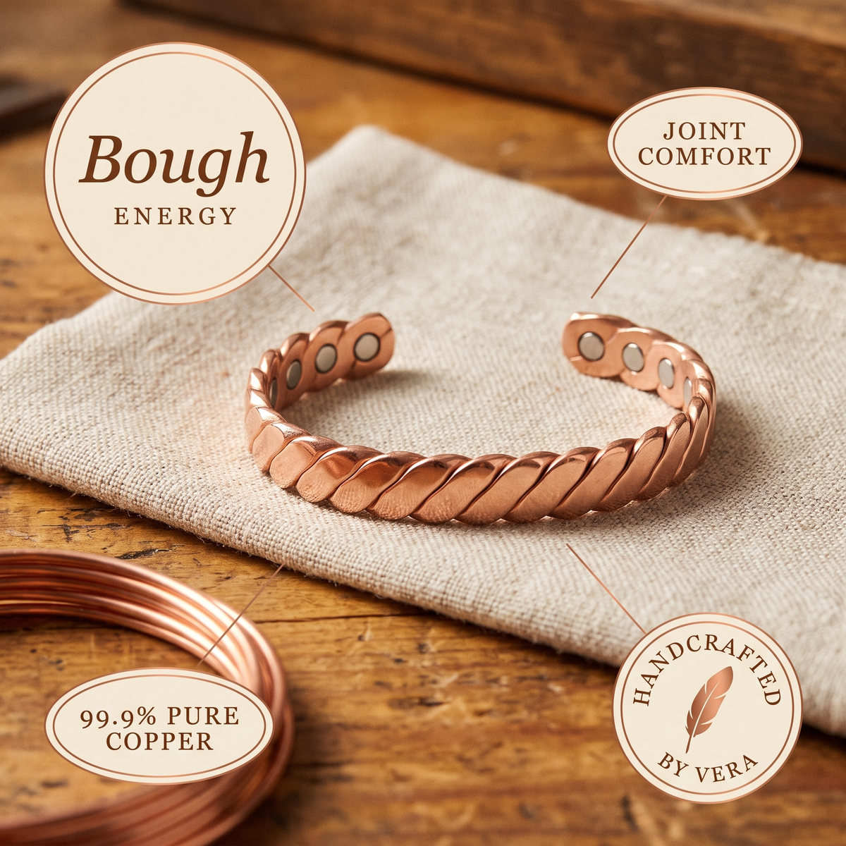 Hazel's Bough Copper Bracelet