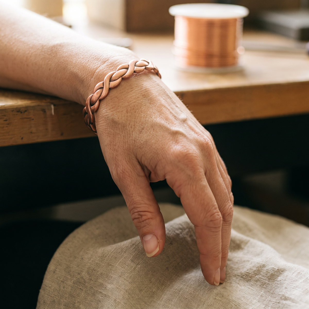 Hazel's Loom Copper Bracelet