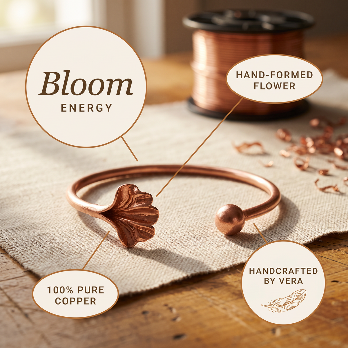 Hazel's Shell Copper Bracelet