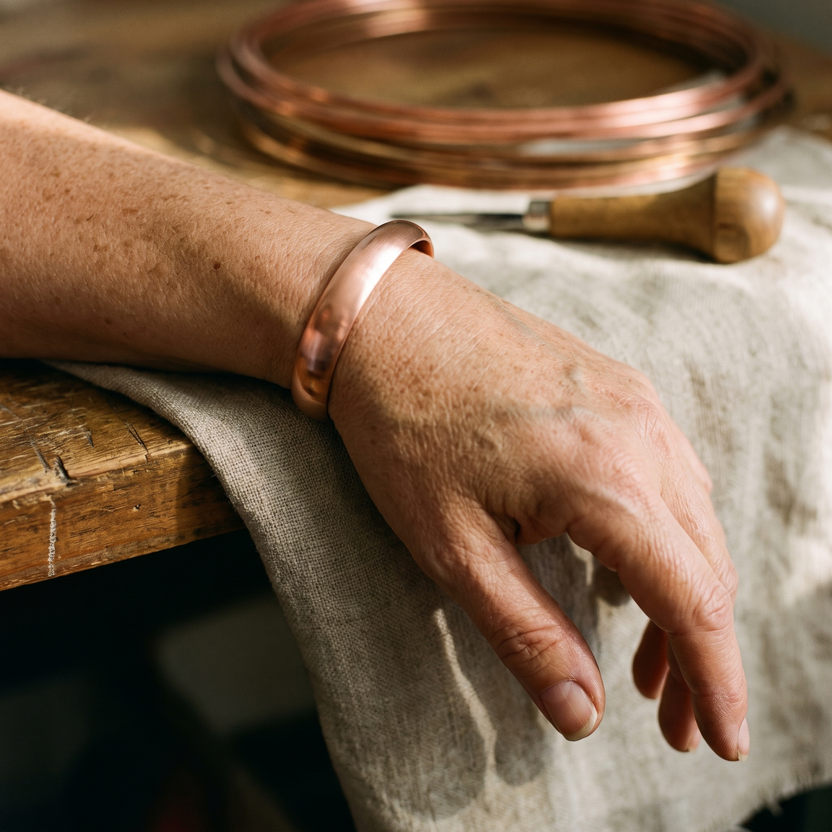 Hazel's Tide Copper Bracelet